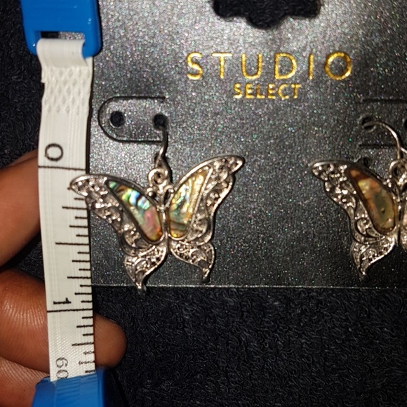 abalone butterfly earrings - Picture 2 of 3